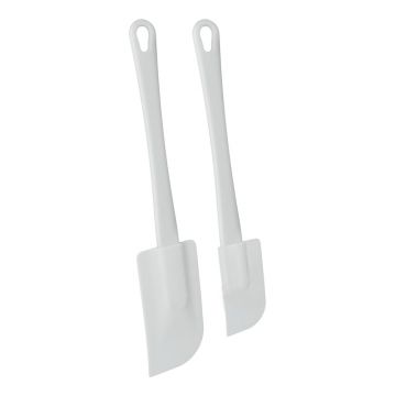 Set 2 spatule din plastic Metaltex, alb Set 2 spatule din plastic Metaltex, alb