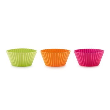 Set 6 colorate forme din silicon pentru brioșe Lékué