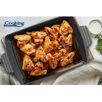 Tava Marble, Cooking by Heinner, 33x23x7 cm, fonta emailata, gri