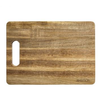 Tocator cu maner Parma, Ambition, 28x20 cm, lemn de salcam