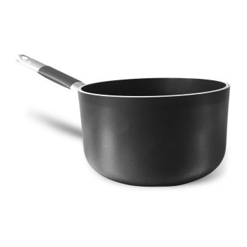 Cratiță cu coadă lungă și suprafață antiaderentă Pentole Agnelli Al Black, ø 20 cm, negru