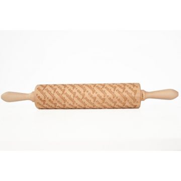 Făcăleț din lemn cu model pentru aluat Valek Gluten Free