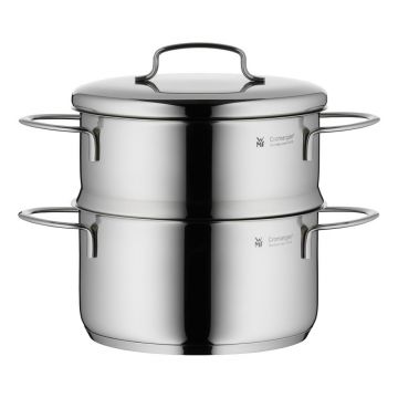 Oală din oțel inoxidabil pentru gătit la aburi, cu capac, WMF Cromargan® Mini, ⌀ 16 cm