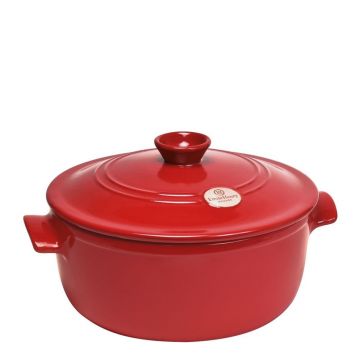 Oală rotundă cu capac din ceramică Emile Henry Flame, ⌀ 27 cm, roșu Oală rotundă cu capac din ceramică Emile Henry Flame, ⌀ 27 cm, roșu