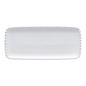 Platou din gresie ceramică Costa Nova Pearl, lungime 30 cm, alb
