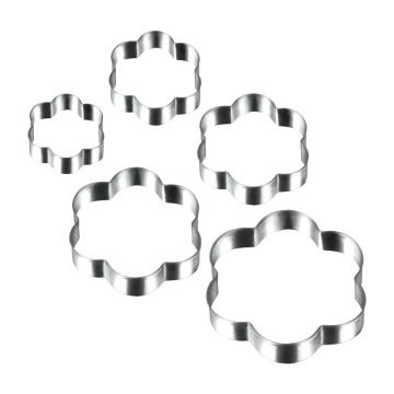 Set 5 forme pentru prăjituri în formă de floare Metaltex Cookie Cutters