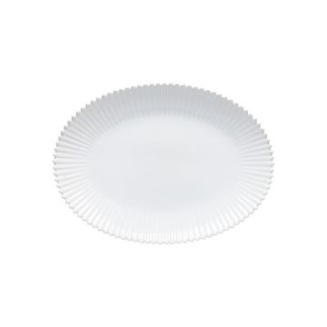 Tavă ovală din gresie ceramică Costa Nova Pearl, lățime 50 cm, alb