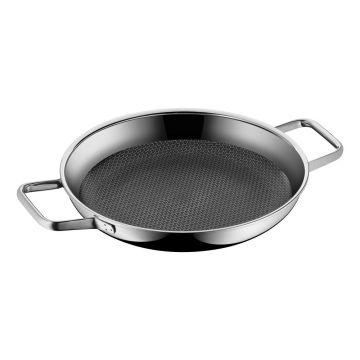 Tigaie din oțel inoxidabil pentru paella WMF Cromargan® Hexagon, ⌀ 28 cm