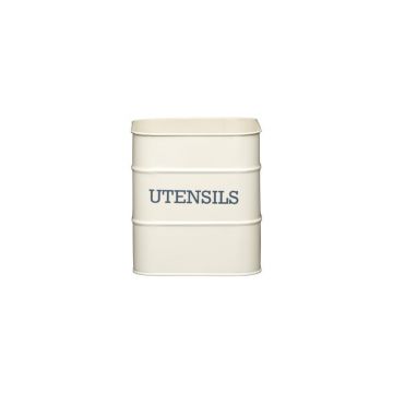Vas metalic pentru ustensile de bucătărie Kitchen Craft Living Nostalgia, crem
