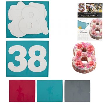 Kit foaie silicon cu margini si sabloane cifre de carton pentru decupare