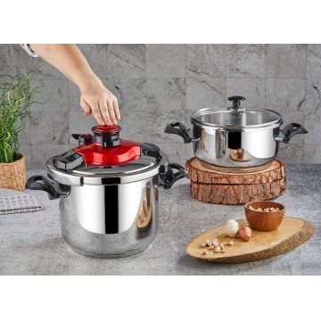 Set 2 oale cu capac Nbl Eco, Noble Life, 6.5L/4L, inox