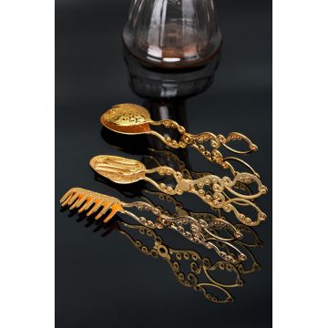 Set 3 clesti de bucatarie PLT0418, PLT0418, 22 cm, metal zamak, auriu