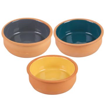 Set 3 recipiente tip ramekin, teracota, 12 x h 4cm