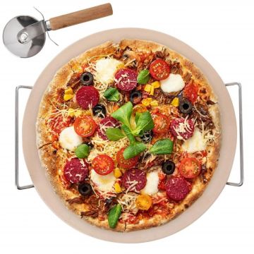 Set piatra coacere pizza si cutter