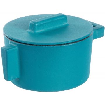 Cratita din fonta emailata Sambonet Terra.Cotto design Vasques Stefania capac fonta d10cm 310ml Anise
