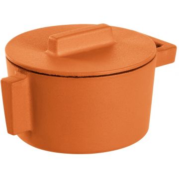 Cratita din fonta emailata Sambonet Terra.Cotto design Vasques Stefania capac fonta d10cm 310ml Curry