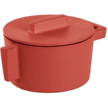 Cratita din fonta emailata Sambonet Terra.Cotto design Vasques Stefania capac fonta d10cm 310ml Paprika