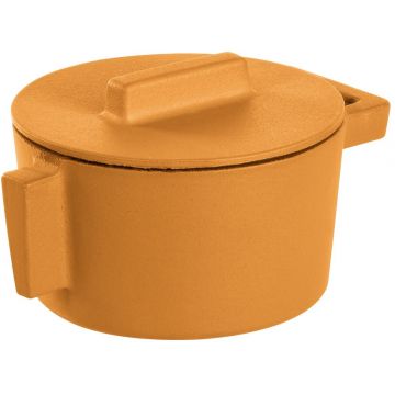 Cratita din fonta emailata Sambonet Terra.Cotto design Vasques Stefania capac fonta d10cm 310ml Vanilla