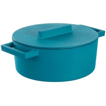 Cratita din fonta emailata Sambonet Terra.Cotto design Vasques Stefania capac fonta d24cm 3.3 litri Anise