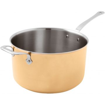 Cratita inalta cu coada Paderno seria 15600 28cm h16cm inductie inox - cupru