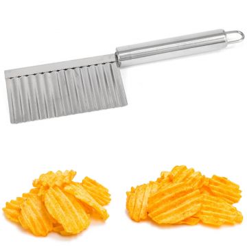 Cutit pentru taiat cartofi si legume in felii ondulate, 22 cm, inox