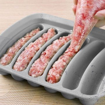 Forma dubla din silicon pentru carnati la microunde, 18,5x14x3 cm, Quttin