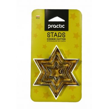 Forma fursecuri 6 piese Stars Practic, metal, 9.3 cm