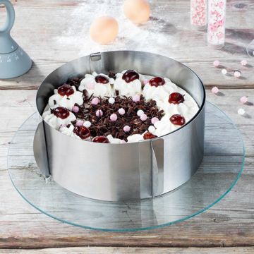 Forma, Inel reglabil patiserie, tort 16-30 cm, inalt 8 cm-Quttin