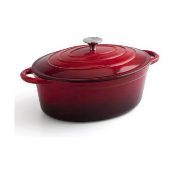 Oala cu capac, Bidasoa, Fierro, 4.3 L, fonta, rosu