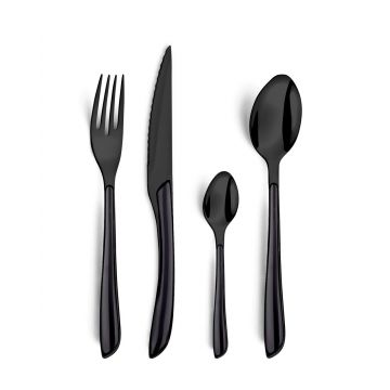 Set tacamuri 16 piese, Amefa, Trend Lumino, inox, negru
