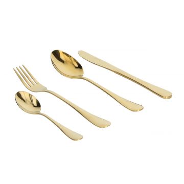 Set tacamuri 24 piese in cutie cadou, Tognana Antony Imballo, inox, auriu