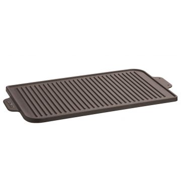 Tava gratar din fonta emailata Paderno Cast Iron 26x45cm negru