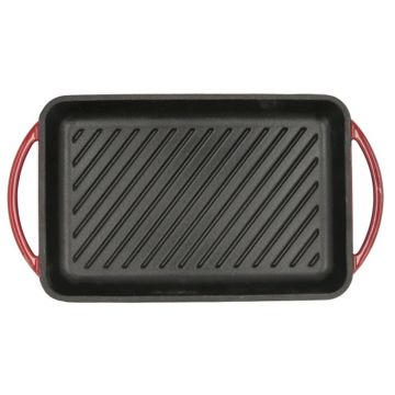 Tigaie grill, Bidasoa, Fierro, 22 x 40 cm, fier turnat, rosu