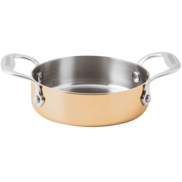 Tigaie cu doua manere Paderno seria 15600 mini 12cm h3cm inox - cupru