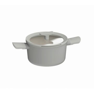 Cratita cu capac BergHOFF, Leo Balance Moonmist, Ø20 cm, 3 L, aluminiu reciclat, strat antiaderent