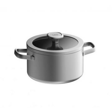 Cratita cu capac BergHOFF, Leo Graphite, Ø20 cm, 3.4 L, inox, gri