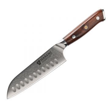 Cutit santoku profesional Maranc, otel de damasc, 13 cm, M138