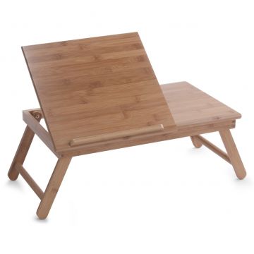 Masuta pentru servire pat, cu suport de carte, Natural Bamboo, L55xl33xH21,5 cm