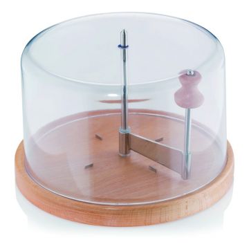 Platou din lemn cu capac din sticlă și tăietor pentru servit brânzeturi Kela Planum