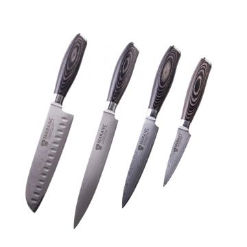Set cutite Maranc, otel damasc, 4 piese, M245