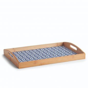 Tava pentru servire, din bambus, Bamboo Albastru / Natural, L44xl30xH5,5 cm Tava pentru servire, din bambus, Bamboo Albastru / Natural, L44xl30xH5,5 cm