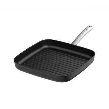 Tigaie grill BergHOFF, Leo Graphite Recycled, 28 x 28 cm, 2.6 L, aluminiu, gri