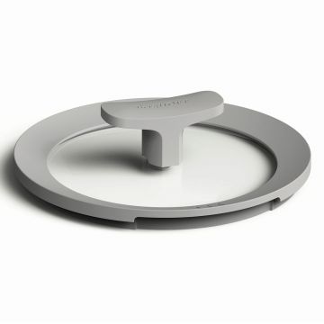 Capac din sticla BergHOFF, Leo Shadow, Ø18 cm, garnitura din silicon, gri