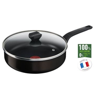 Cratita cu capac Tefal Simply Clean B5673253, 24 cm, 3.5 L, Indicator Thermo Signal, Invelis Antiaderent, Aluminiu