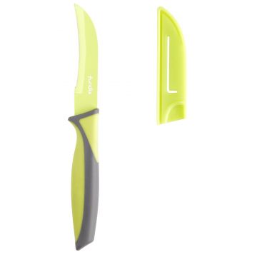 Cutit pentru decojit Fundix F2-C1, 9 cm + teaca, Verde