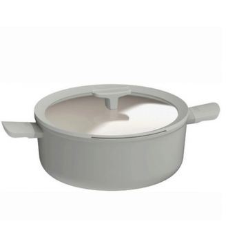 Oala cu capac BergHOFF, Leo Balance Moonmist, Ø28 cm, 6.2 L, aluminiu reciclat, strat antiaderent