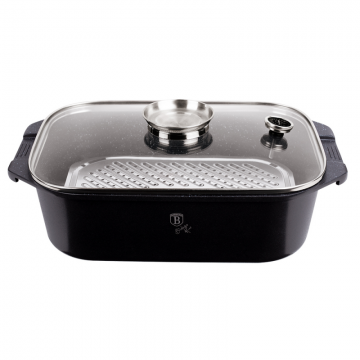 Oala Roaster marmorata cu capac Berlinger Haus Granit Diamond Line BH 1440