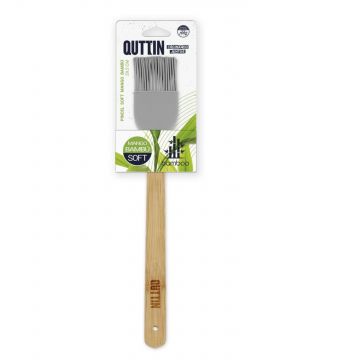 Pensula bucatarie, pentru uns, din silicon, cu maner lemn, 29.5x4.5cm, Happymax