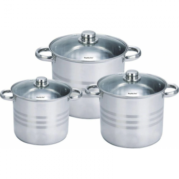 Set 3 oale inox cu capac Royalty Line RL-SP1
