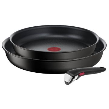 Set 3 piese Tefal Ingenio Unlimited L7638942, 24-28 cm, Maner detasabil, Invelis antiaderent, Aluminiu